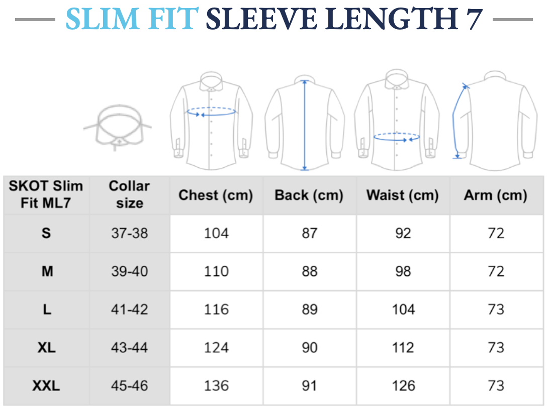 Shirt - Slim Fit Sleeve Lenght 7 - Circular Blue