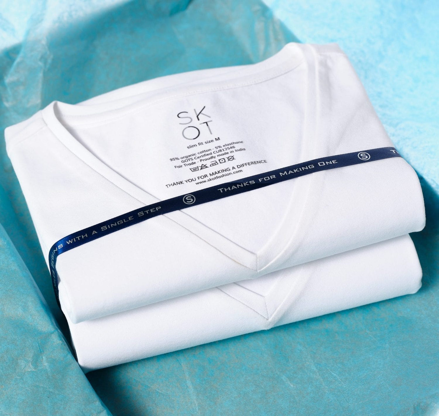 T-shirt - Regular V-neck 2-pack - White