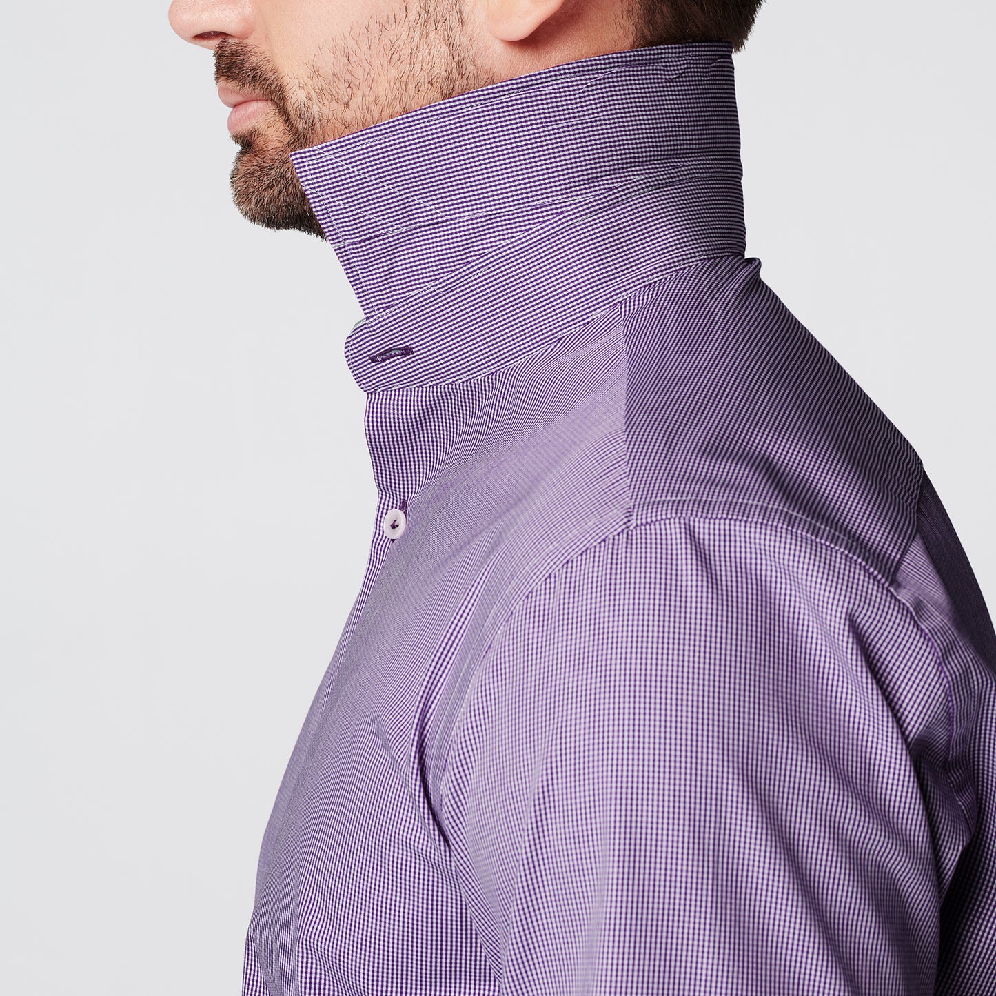 Overhemd - Slim Fit - Checkered Purple