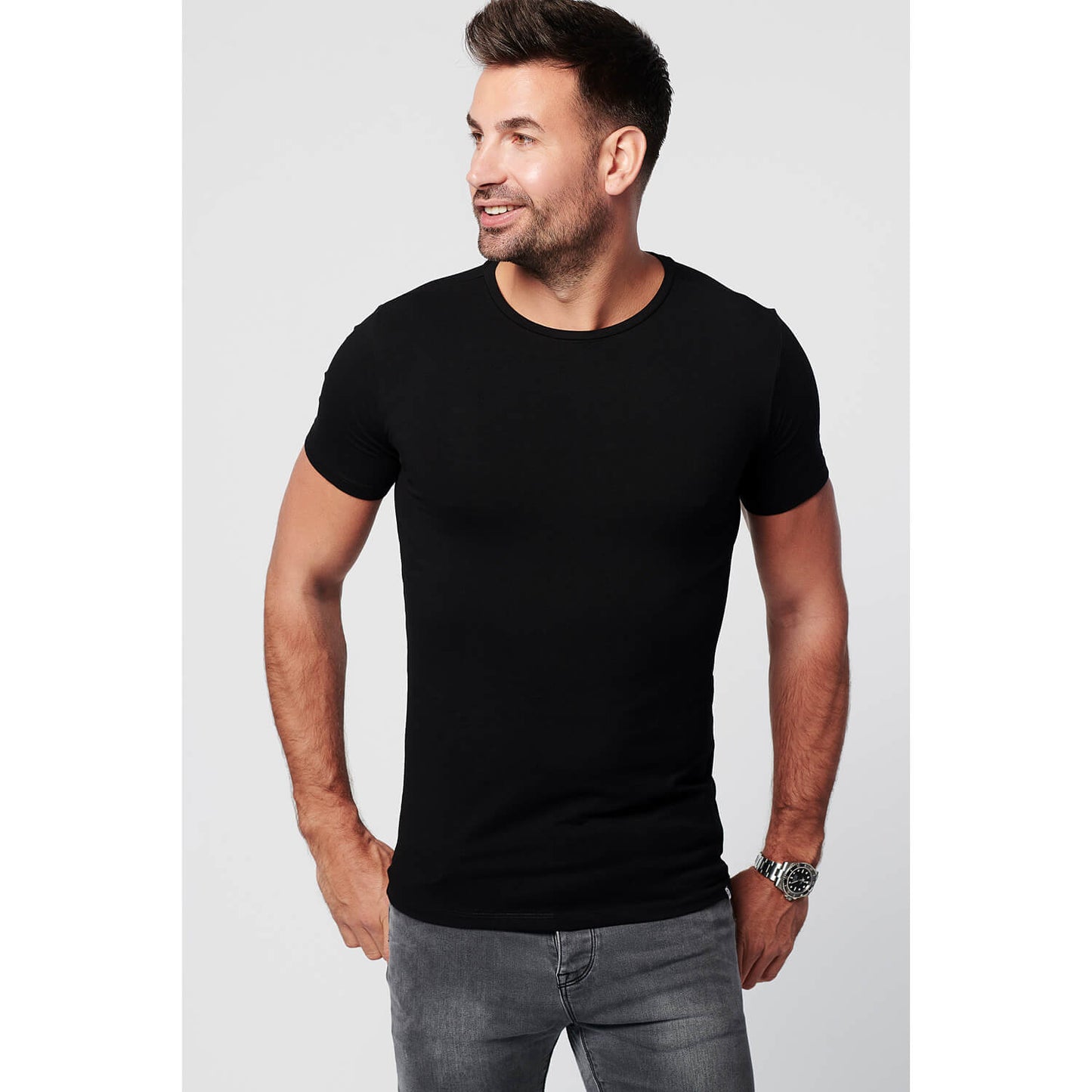 T-shirt - Ronde Hals 2-pack - Zwart