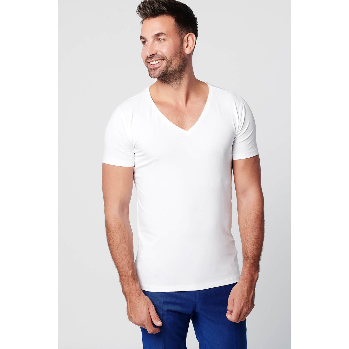 T-shirt - Deep V-neck 2-pack - White