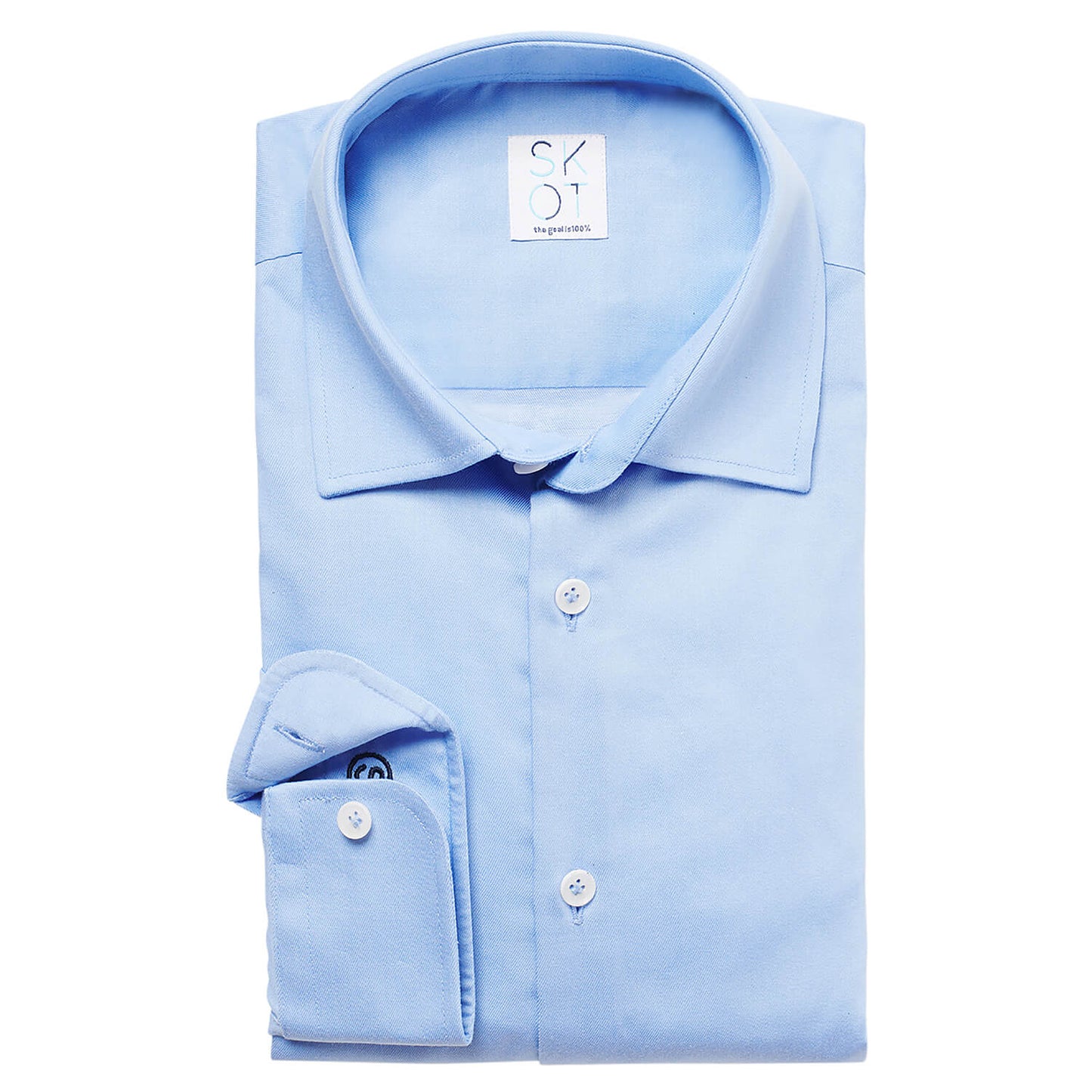Overhemd - Slim Fit Mouwlengte 7 - Circular Blue