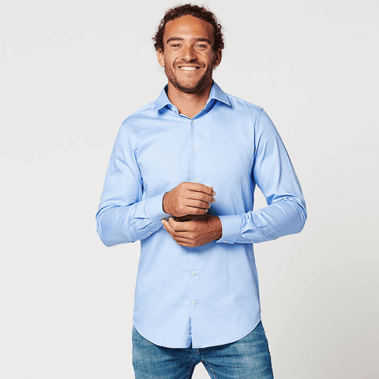 Shirt - Slim Fit Sleeve Lenght 7 - Circular Blue