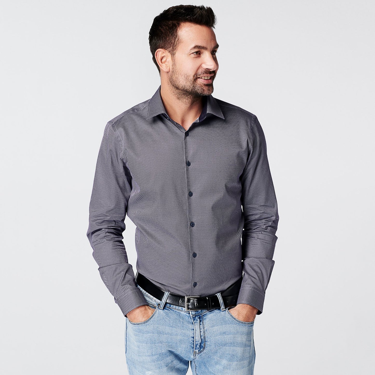 Shirt - Slim Fit - Navy Dot - (Last stock)