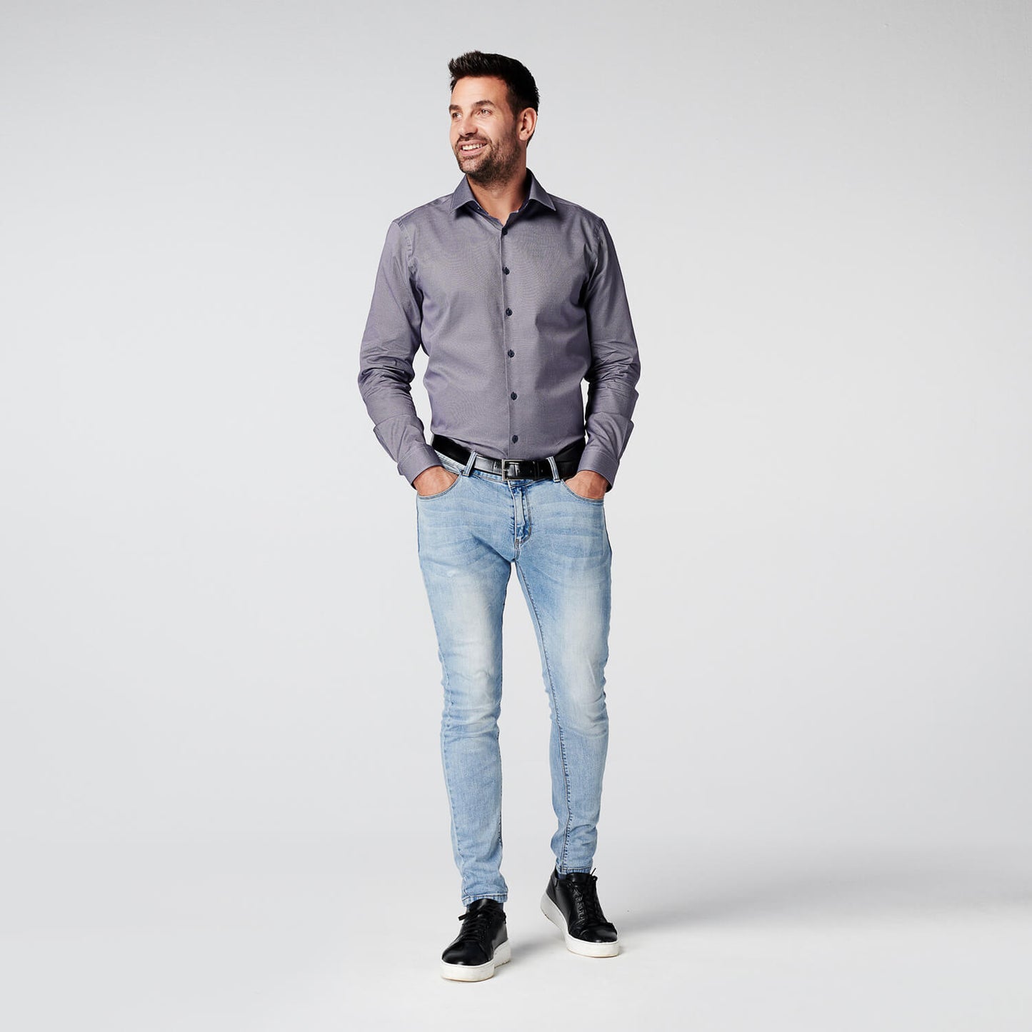 Shirt - Slim Fit - Navy Dot - (Last stock)