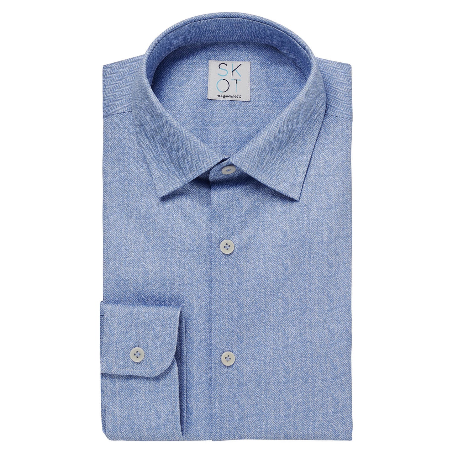 Shirt - Slim Fit - Fishbone Blue