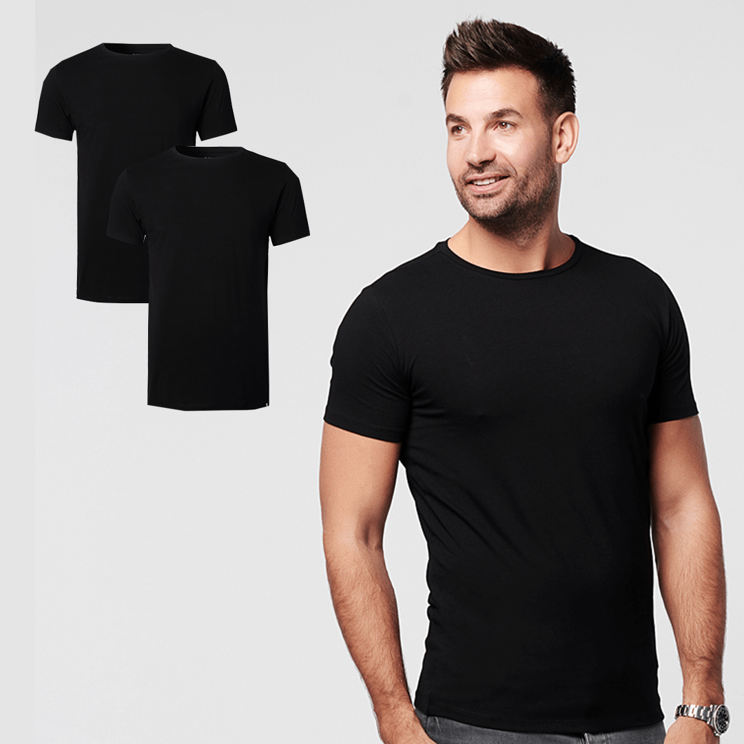 T-shirt - Round Neck 2-pack - Black